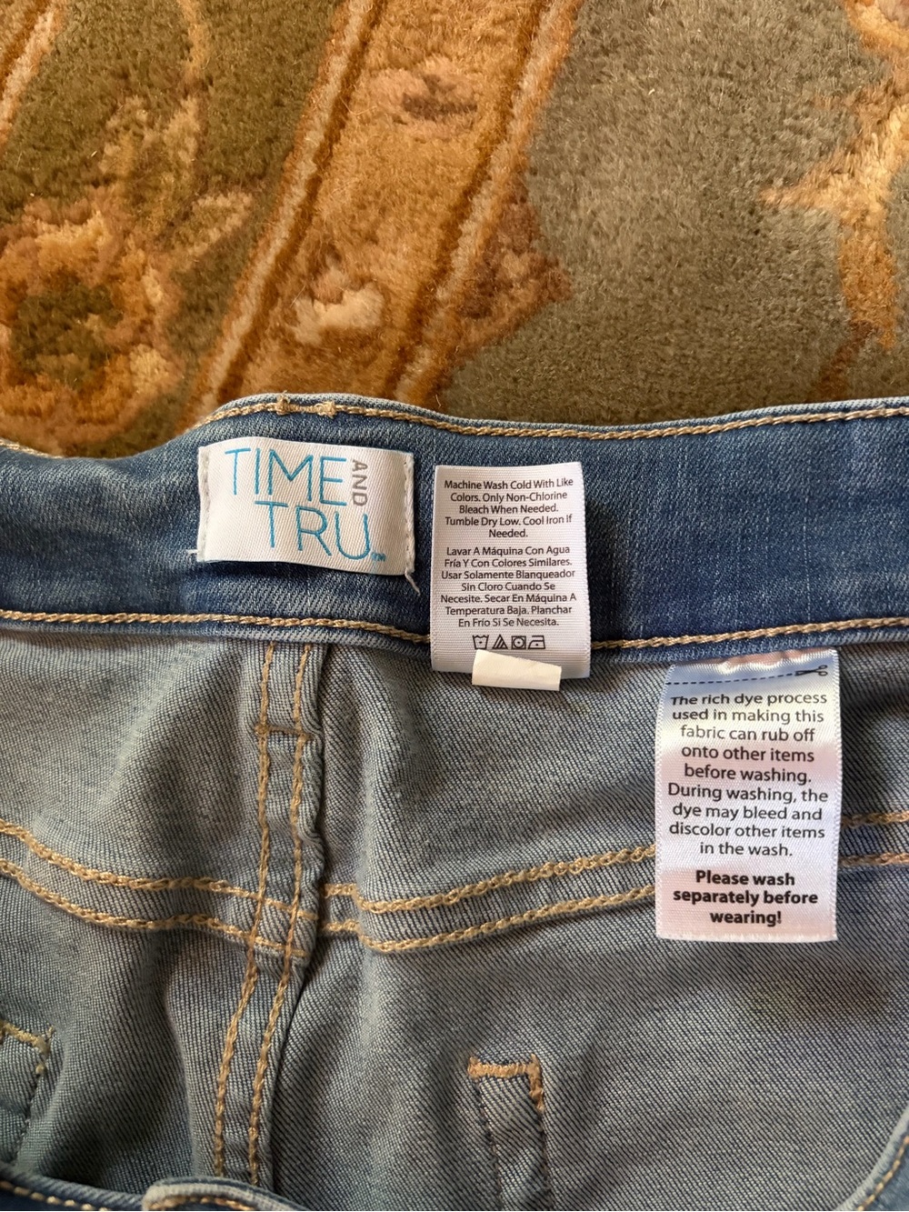 Time and Tru Light Wash Denim Roll Cuff Shorts - Picture 2 of 3